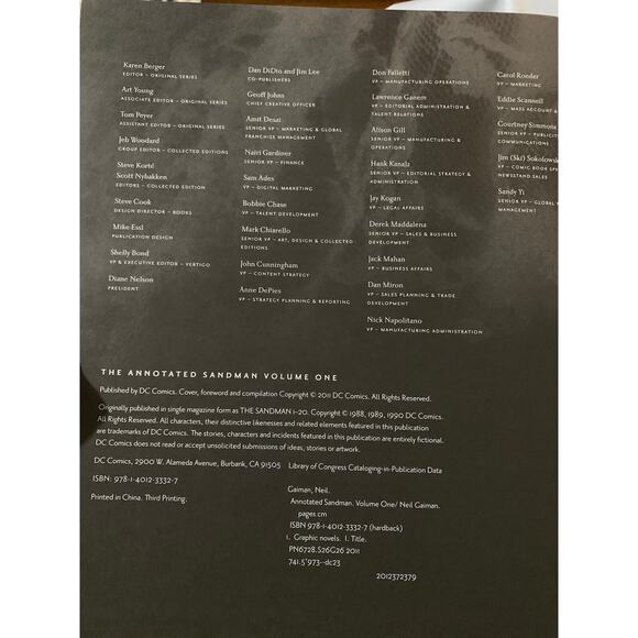 The Annotated Sandman Volume 1 2022 Edition New DC Comics Black Label Hardcover - Picture 4 of 5